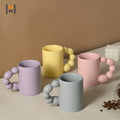 New Design Modern Ceramic Coffee Mug with Cute Handle Eco-friendly Colored Coffee Cup Mugs