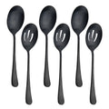 PVD Matte Black Buffet Serving Spoon for Banquet Stainless Steel Slotted  Spoon