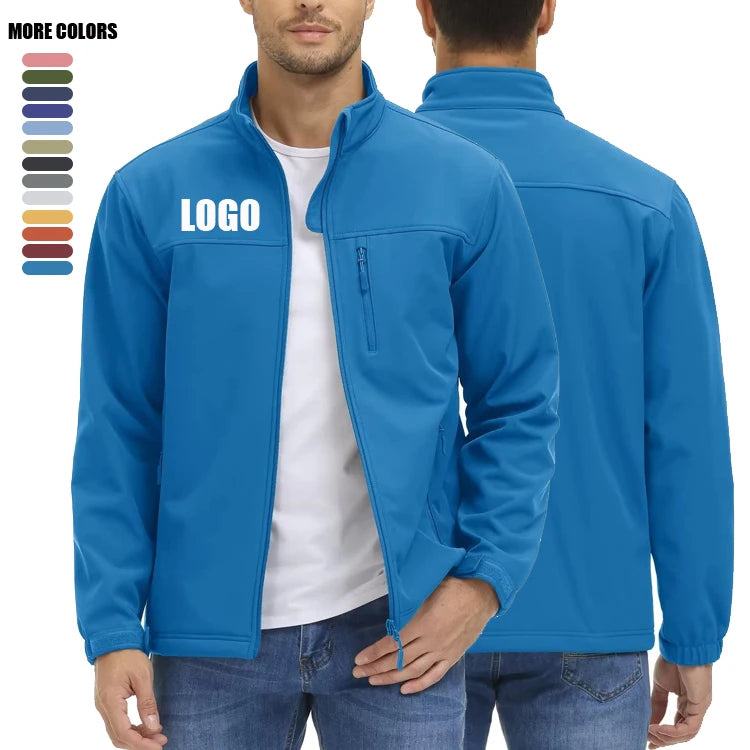 Casual Custom LOGO Sports Jacket Windbreaker Jacket Waterproof Bomber Softshell  Men Zip up Jackets