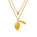 Dropshipping Cartoon Rabbit Necklace Pendant Double Layered Zircon Necklace