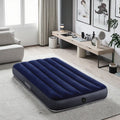 Intex Blue Flocked Single Inflatable Bed Modern Design Portable Air Mattress for Outdoor Camping Foldable Tent Included