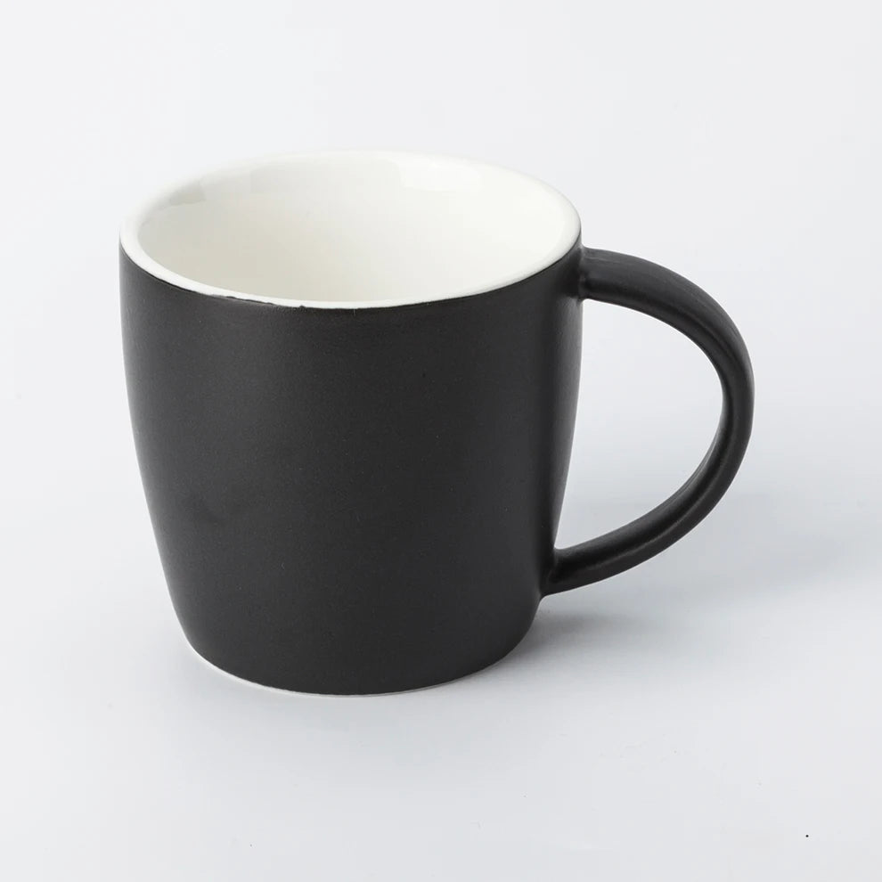 OEM Color Logo Porcelain Black Outside White Inside 300ml Matt Mug
