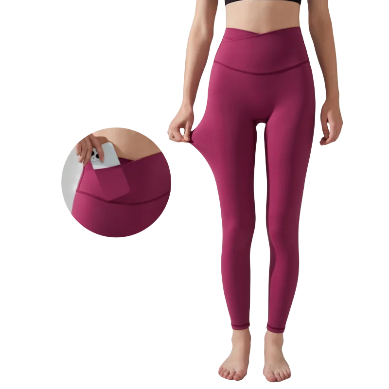 Aoyema Soft Yoga Leggings for Women High Waist Nylon Athletic Pants Gym Fitness Workout Leggings for Women