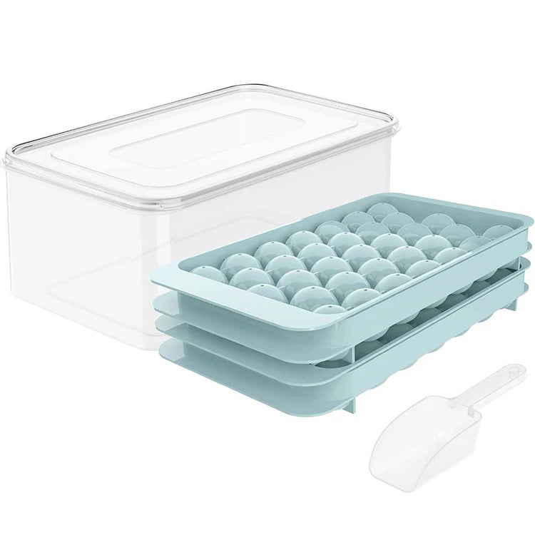 Summer Hot Selling Sphere Ice Chilling Cocktail Whiskey Tea Coffee Tray Ice Ball Maker Mold for Freezer with Container
