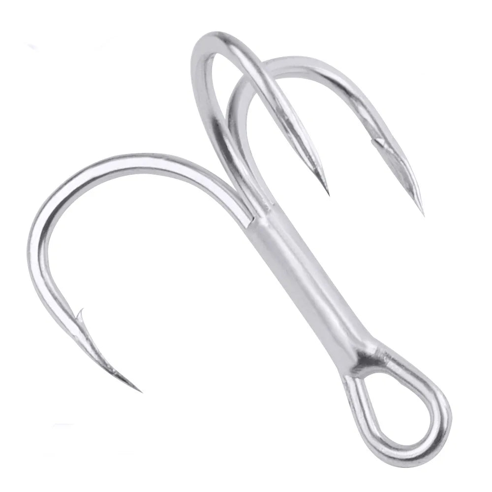 New Fishing Treble Hook 20pcs /Box Silver 1# 2# 4# 6# 8# 10# 12# 14# 3/0# 2/0# 1/0# High Carbon Steel Round Bend Treble Hook