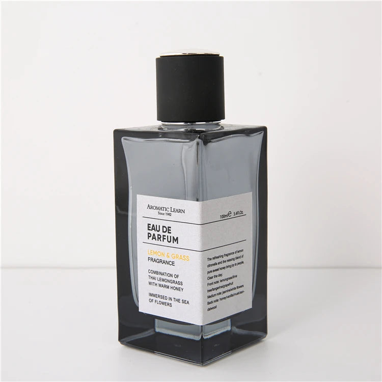100ml Square Black Translucent Glass Perfume Bottle Black