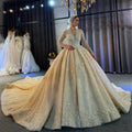 Jancember NS4096 Boho Bling Heavy Beaded Sequins Bridal Long Sleeve Wedding Dress