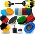 Premium Scrub Pads & Sponge With Extend Long Attachment Power Scrubber Brush Cleaning for Grout Tiles 20 Piece Power Brush
