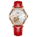 HANBORO Luxury Women's Fully Automatic Mechanical Watch Elegant and Fashionable with Leather Band and Pointer Dial Display