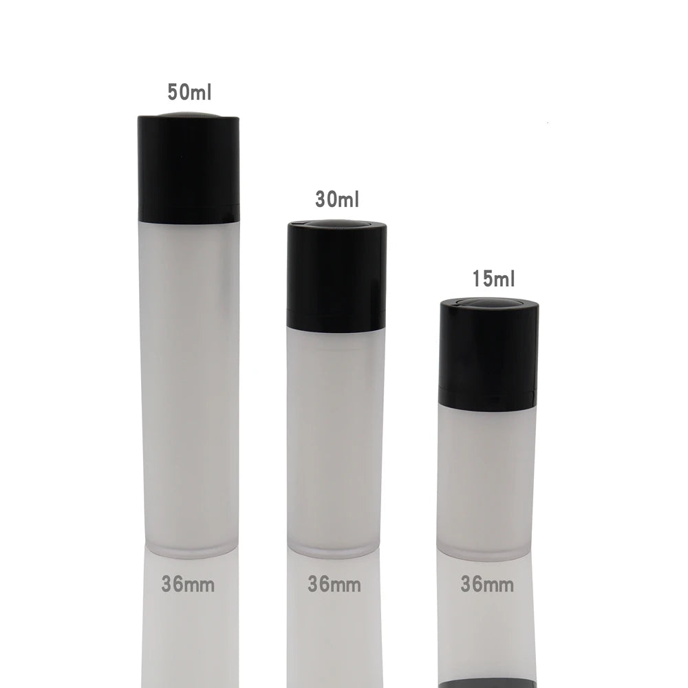 15ml 30ml 50ml Double Layer Frosted +Black Cylinder Airless Skin Care Face Cream Lotion Pump Rotary Vacuum As Travel Bottle
