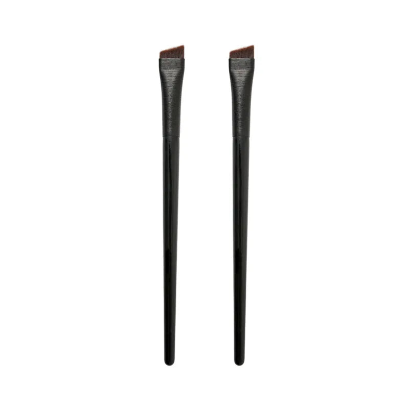 Wholesale Blade Angled Sickle Synthetic Hair Wood Handle Private Label Single Eyebrow Brush Tip Eyeliner Makeup Brush Set