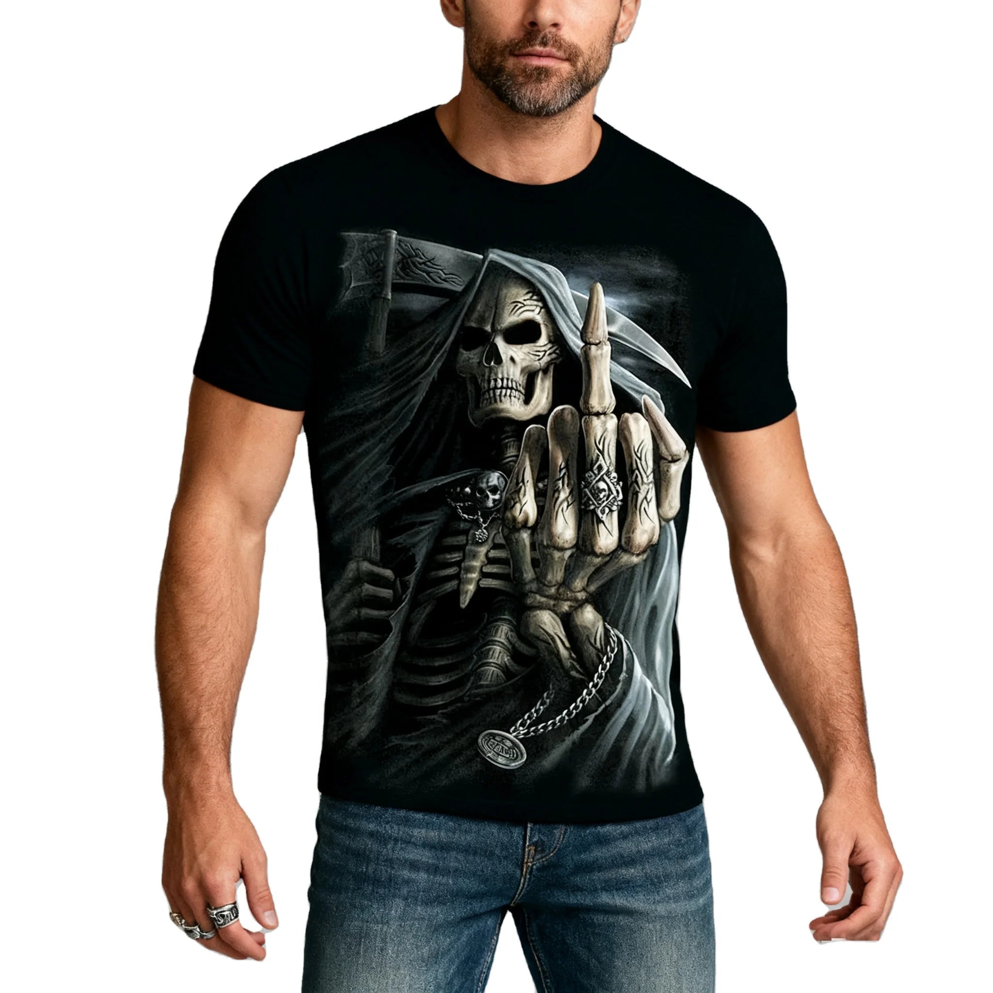 Fitspi Anime 3D Printed T Shirt Men Casual Summer European American Wholesale Tee