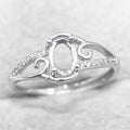 Sterling Silver 5*7mm Semi Mount Ring Empty Frame Blank Support Claw Setting S925 Base Holder Without Center Stone for DIY Inlay