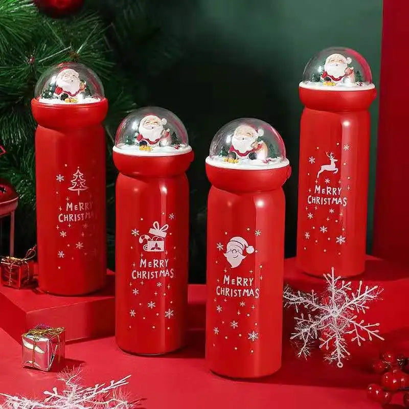 2023 New Big Christmas 304 Stainless Steel Thermos Cup Cartoon Cheap Double Wall Vacuum Insulated Cold Thermos Flask Bottle