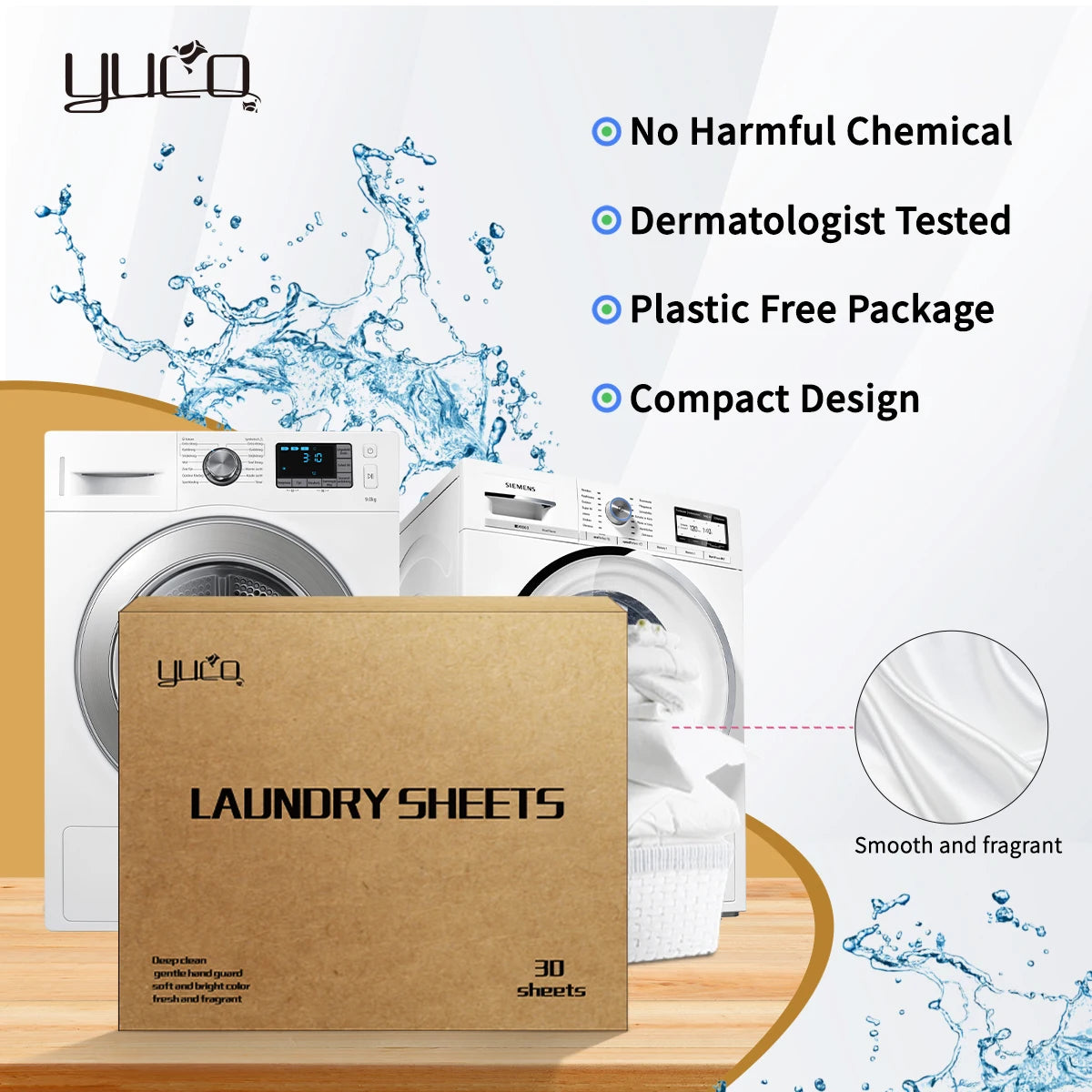 Fast Dissolvable Laundry Tablets OEM ODM Eco Friendly Laundry Tablets Fragrance Laundry Washer Sheets