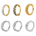 G23 Titanium Piercing 16G Hinged Segment Rings With CZ Pave Side Hoop Fashion Nose Ring Earring Women Daily Wear Jewelry