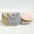Luxury Oval Golden Gift Jewellery Bag Waterproof Silver Pu Leather Snap Button Jewelry Pouch for Earrings