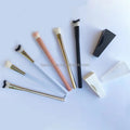 Soft Fluffy V Shape Eye Lash Extension Bath Shampoo Cleaning Brush Private Label Swoop Curved Lash Cleansing Brushes With Cover