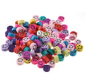 100pcs 10mm Mixed Color  Faces Soft Clay Spacer Beads for DIY Jewelry Making Bracelet Necklace