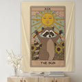 Cute Raccoon Tarot Tapestry AUBUSSON Woven Phycadelic Mysterious Art Boho Witchcraft Hippie Kawaii Aesthetic Room Home Decor