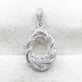 Sterling Silver 8*10mm Semi Mount Pendant Empty Support Blank Claws Setting S925 Base Holder Without Center Stone Inlay for DIY