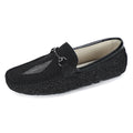 Men's British-Style Casual Shoes Pearl Fish Pattern Genuine Leather Driving Loafers Waterproof Rubber Sole Height Increasing