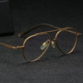 Double Bridge Lens Eyeglasses for Men Vintage Pure Titanium Optical Frames Imported Spectacles Comfortable Double Bridge Design
