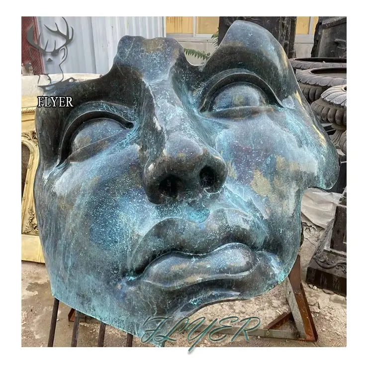 Garden Decoration Abstract Large Size Face Sculpture Outdoor Bronze Big Face Art Sculpture