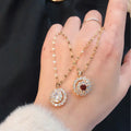 Wholesale Trendy Shiny Zircon Pendant Necklace Stainless Steel Rotating for Women Wedding & Party