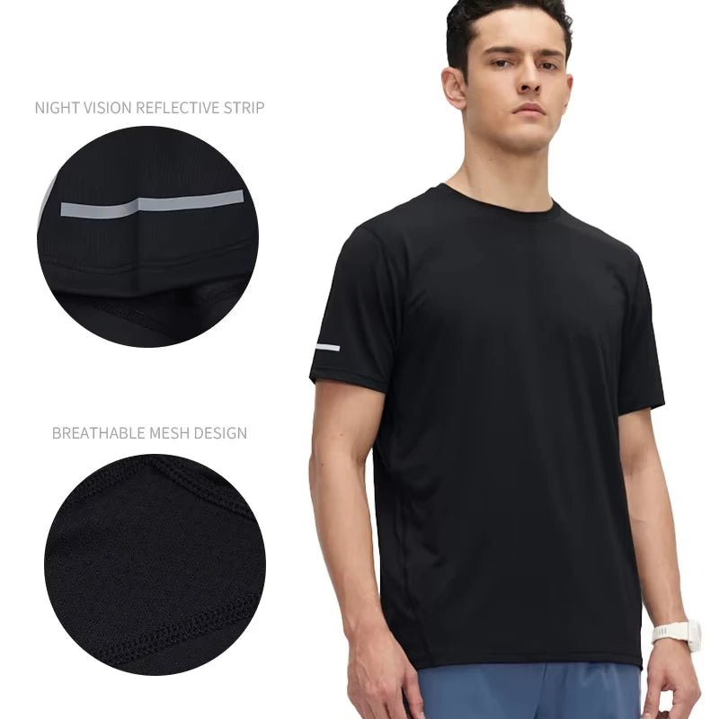 MAYYOUNG Quick Dry Breathable Gym Short Sleeve T-Shirts Custom Blank Men T-Shirt Summer Sports Running Fitness Tee Tops