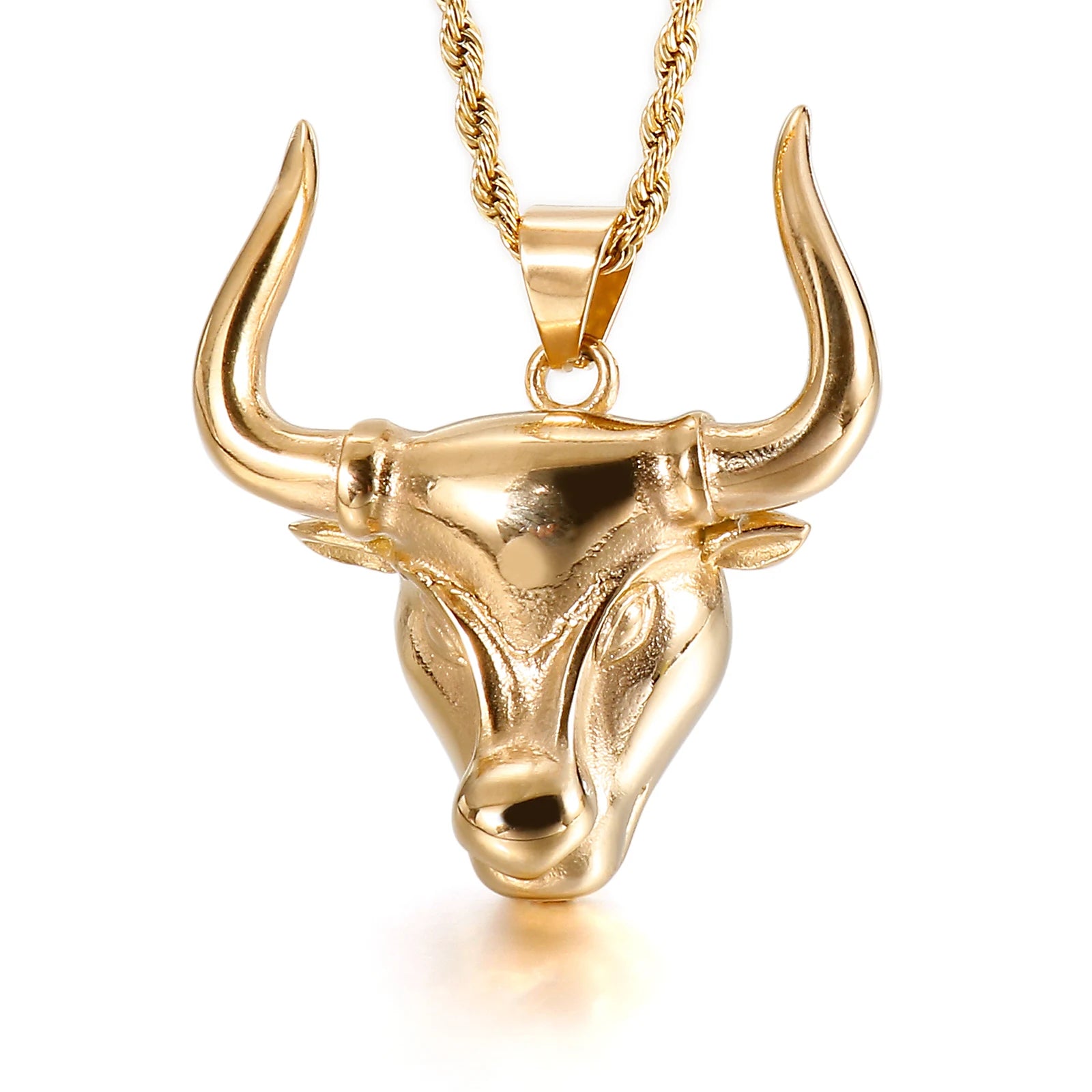 KALEN Punk Stainless Steel Cow Horn&Head Charm Male Pendants