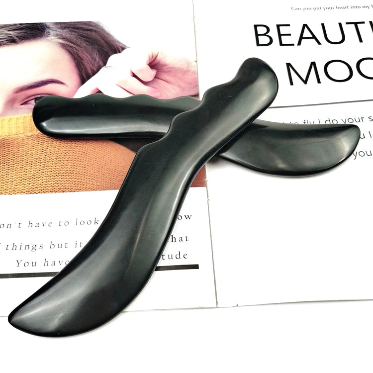 Huiying Chinese Traditional Scraper Tool Bian Stone Guasha Board Natural Crystal Facial Massager Face Gua Sha