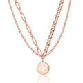 Hot Selling New Double-Layer Necklace for Ladies Personalized Fashion Disc Clavicle Trendy Link Mainly Made Stainless Steel