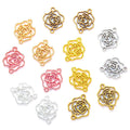 7 Colors 100pcs/bag Double Hole Flower Charms for Jewelry Making Earrings Pendants Necklaces Bracelet Accessories 17*13mm Q1156