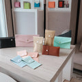 Leather Jewelry Packaging Pouch With Button Luxury Pu Leather Flap Bags for Makeup Brushes