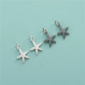 Simply Cute Starfish Charm Pendant 925 Sterling Silver Black Starfish Pendant for Bracelet Necklace Making