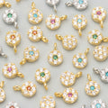 MG18 10pcs/lotjewelry Accessories18k Gold Rhodium Platedcopperzirconsmini Size Charmsnecklace Making Findingsdiy Pendants
