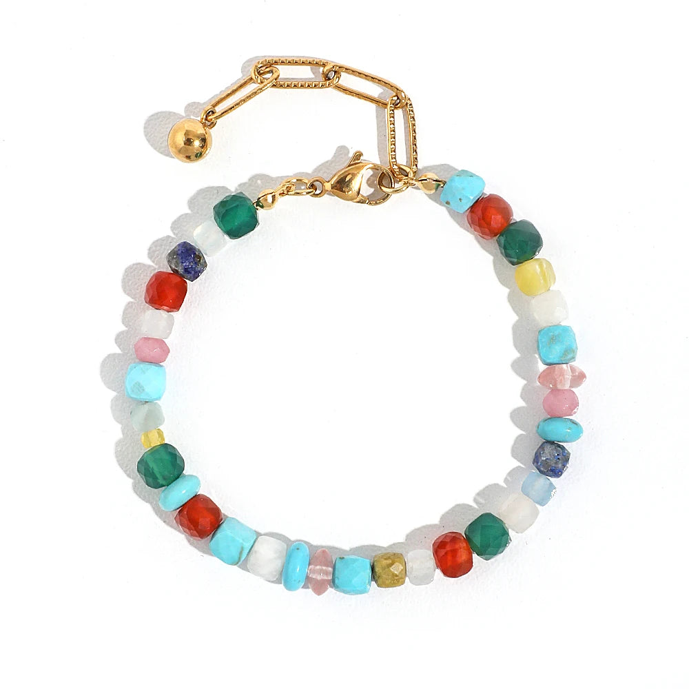 Miyuki Beads Boho Style Natural Stone Beaded Bracelet for Women Multi-colors Unique Design Gift