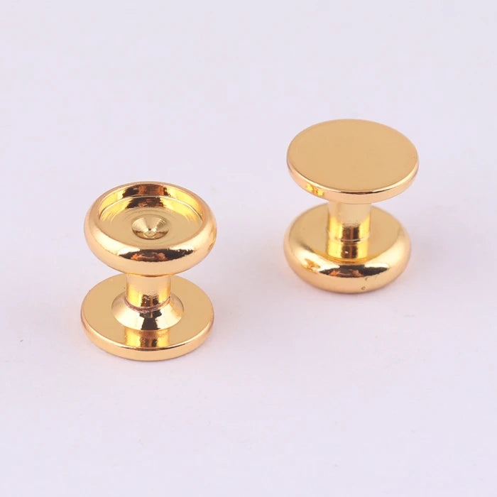 Custom Made Gold Color Brass Blank Shirt Stud Metal Cufflink Stud Garment Rivet Stud