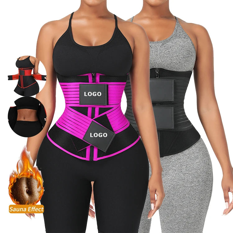 Wholesale Pivate Label Waist Trainer Double Blet Waist Support Steel Boned Waist Trainer Corset