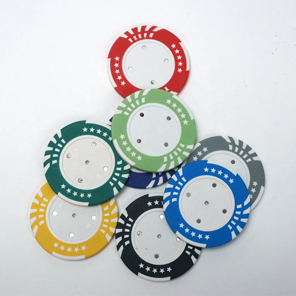 Factory 14g Blank Clay Poker Chips Five Stars 40mm 11 Colors with Iron Core Have No Sticks on Chip for Casino Entertainment Game