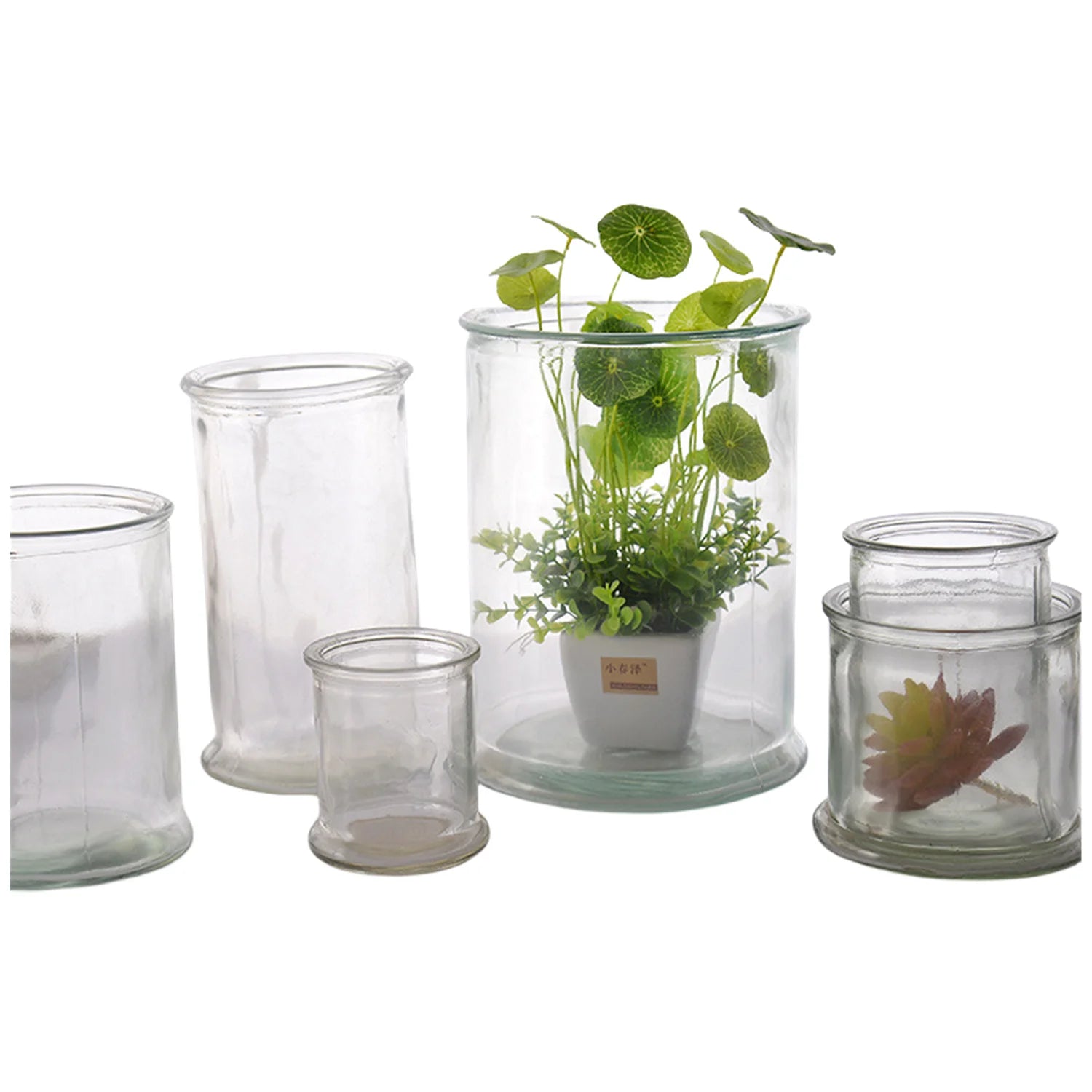 Hot Selling Clear Glass Cylinder Candle Holders Lanterns Jars Vase Customizable Color Capacity Embossed/Silk Screen Printing