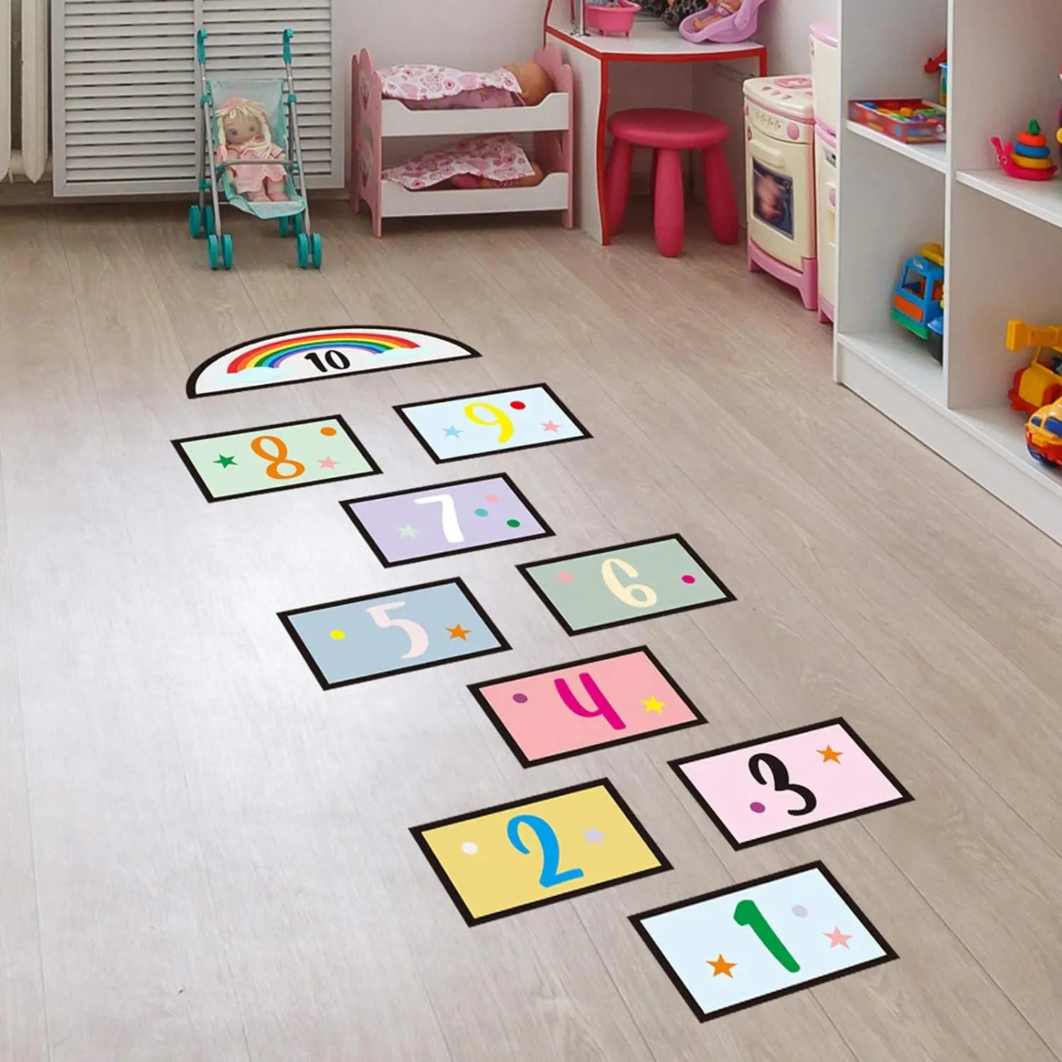 Hot Sale Pvc Vinyl Floor Sticker on Floor Tile Waterproof Floor Decal for Preschool Games