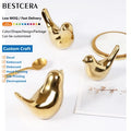 BESTCERA Nordic Creative Bookshelf Ornaments Ceramic Golden Bird Statue Home Decoration Living Room Decor Pieces
