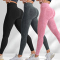 Women's Seamless Yoga Pants Sand-Washed Quick-Dry High-Waisted Butt Lift Letter Print Gym Workout Leggings