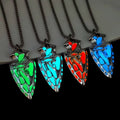 Wholesale Hip Hop Glow in the Dark Necklace Viking Triangle Shield Eye of Horus Pendant Men Punk Luminous Necklaces (KN5419)