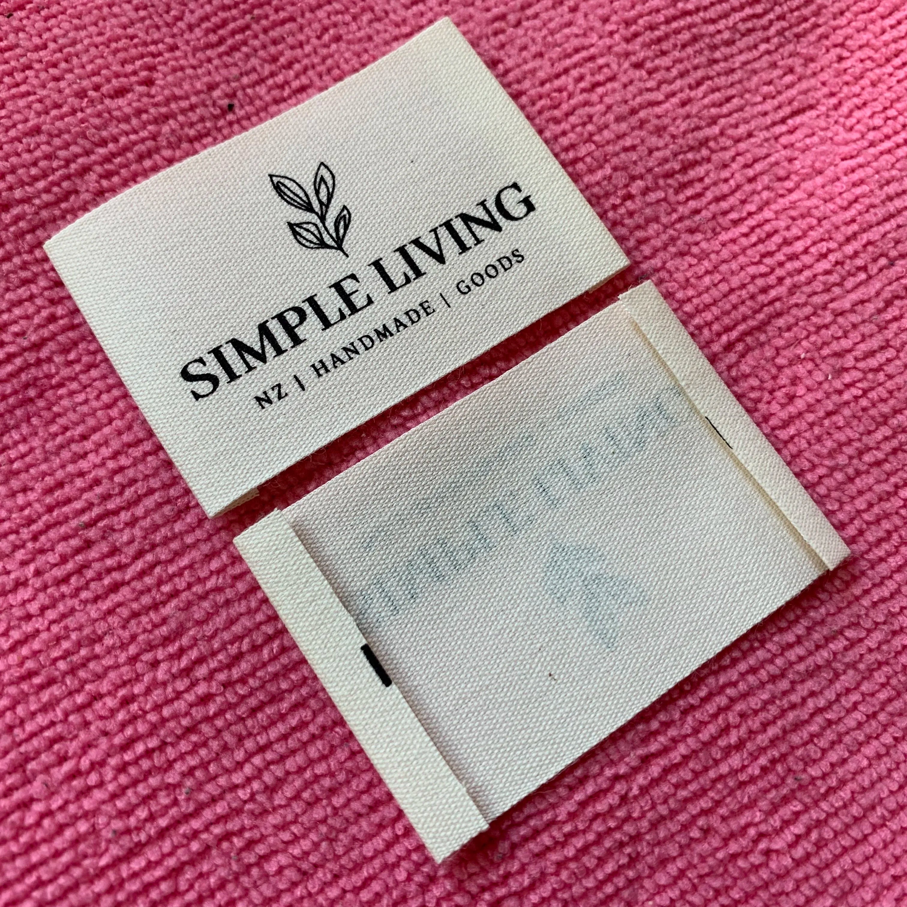 Soft 100% Organic Cotton LabelsCustom Cotton Main Label for Garments and Hats