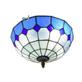 12 Inch Vintage Handmade Stained Glass Lamp Kids Room Ceiling Pendant Bedroom Light Lamp Shade Fixtures House Lighting Led