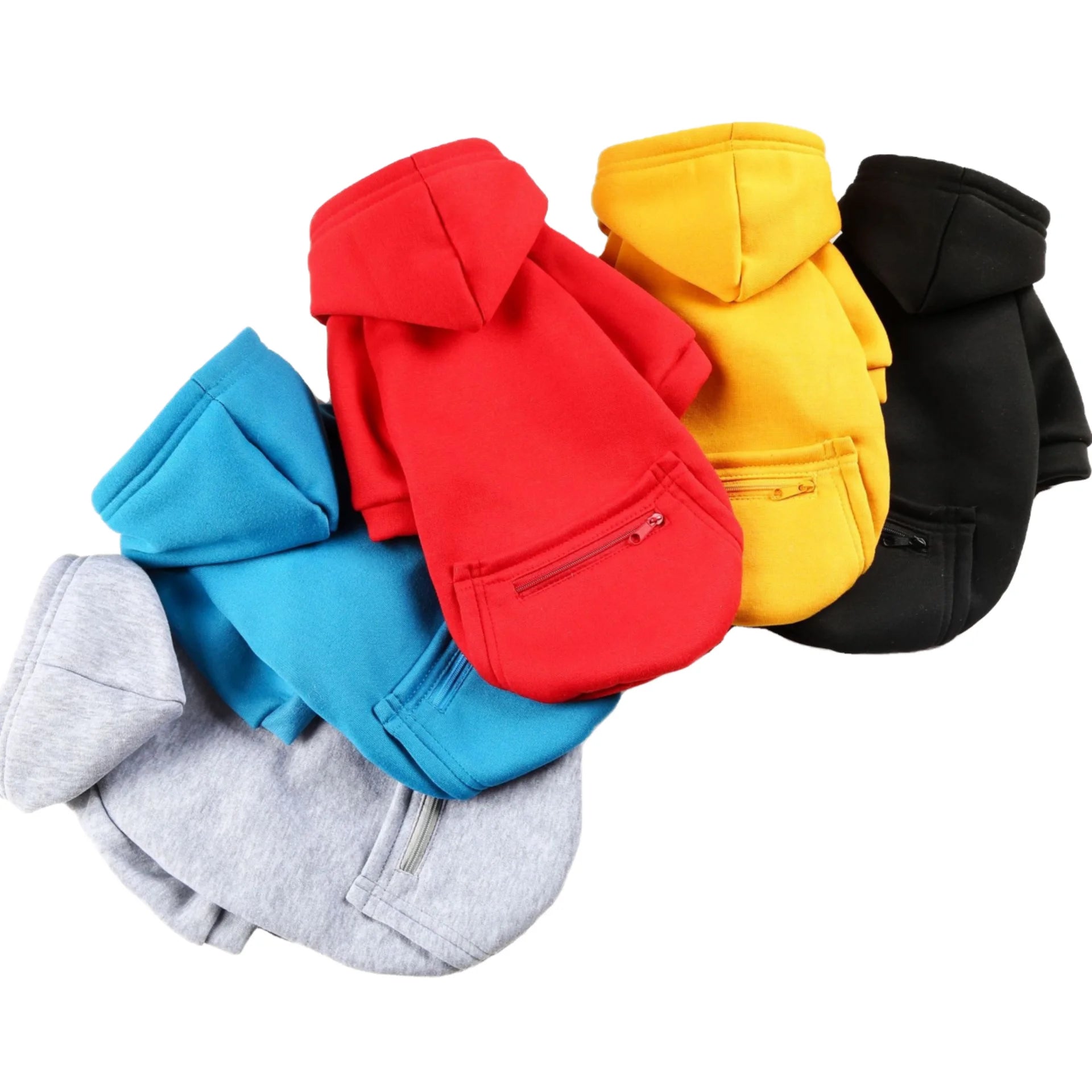 Pet Supplies Wholesale Zipper Pocket Pet Clothes Cat Clothes Large Dog Hooded Sweatshirt