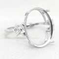 Sterling Silver 12*16mm Semi Mount Ring Empty Frame Blank Support Claws Setting S925 Base Holder Without Center Stone for Inlay